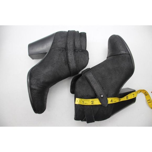 Rag & Bone Harrow Women's EU 40 Ankle Bootie Boot Block Heel Waxed Black Suede - Picture 6 of 10